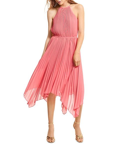 michael kors pleated halter dress